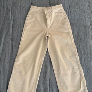 Madewell Emmett Wide leg Cream corduroy Pants